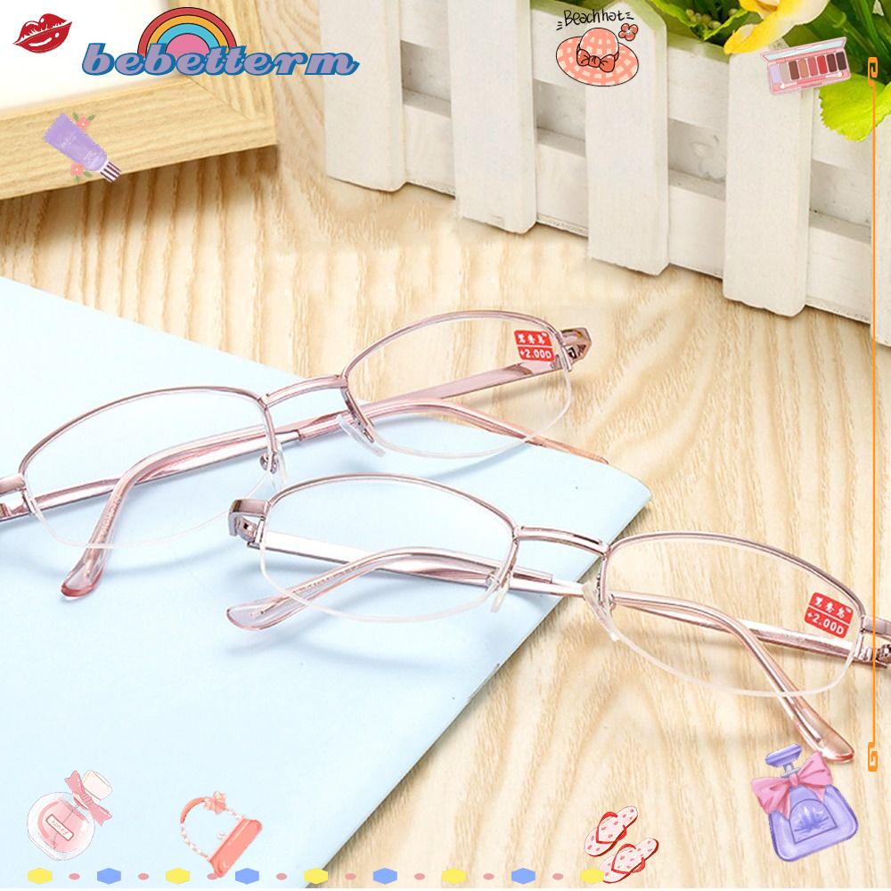 Kính Đọc Sách Nửa Gọng Đơn Giản Chống Mỏi Mắt Phong Cách Vintage Thời Trang