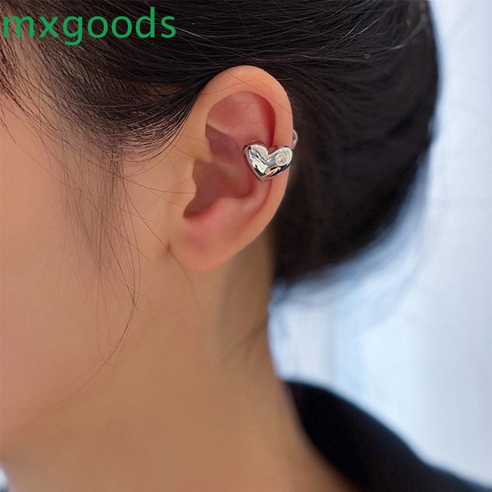 Mxgoods Khuyên Tai Hình Trái Tim Đôi Không Xỏ Có Thể Điều Chỉnh|Bông Tai Hình Trái Tim Bằng Đồng Phong Cách Hàn Quốc