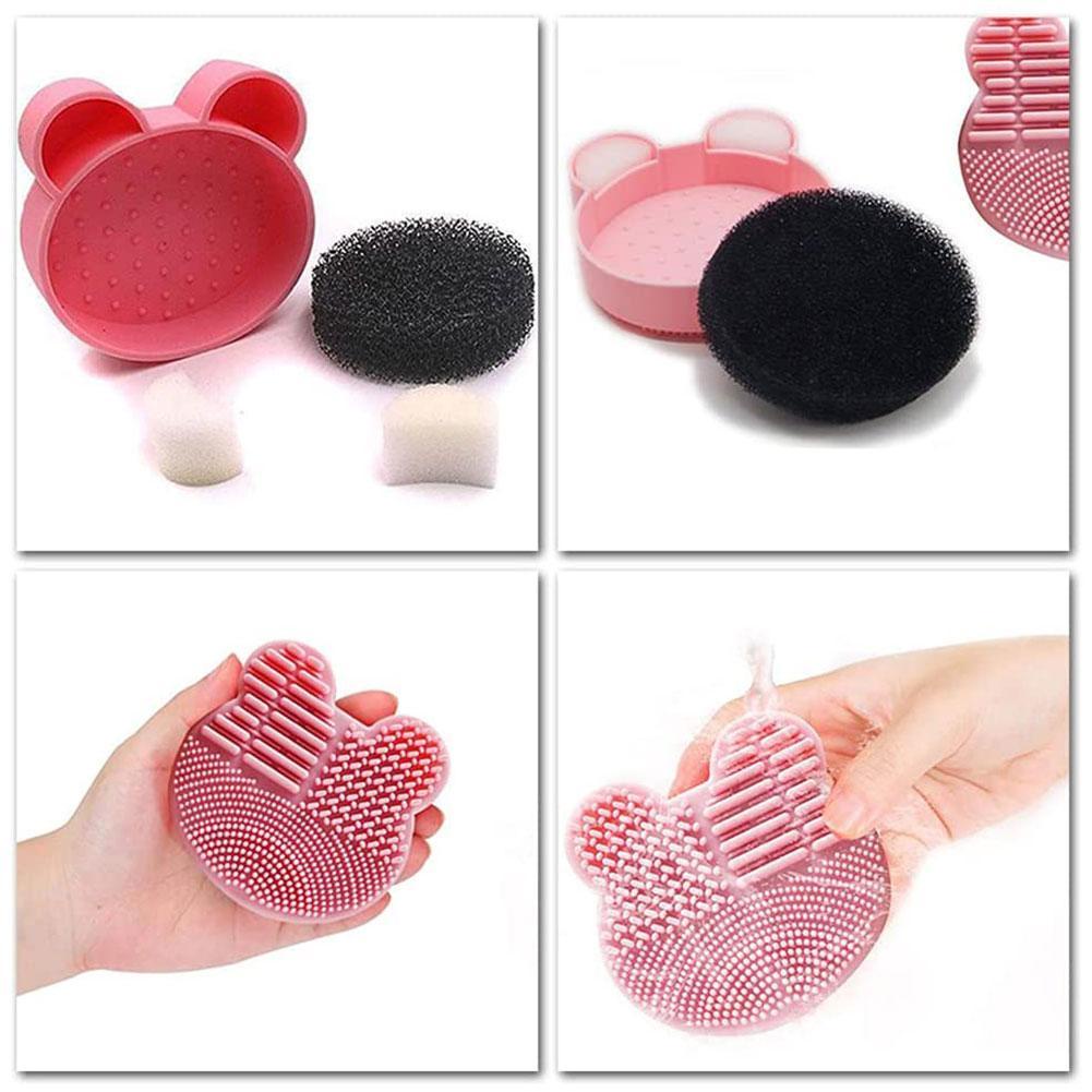 Dụng Cụ Vệ Sinh Cọ Trang Điểm Hình Gấu Dễ Thương C8K3