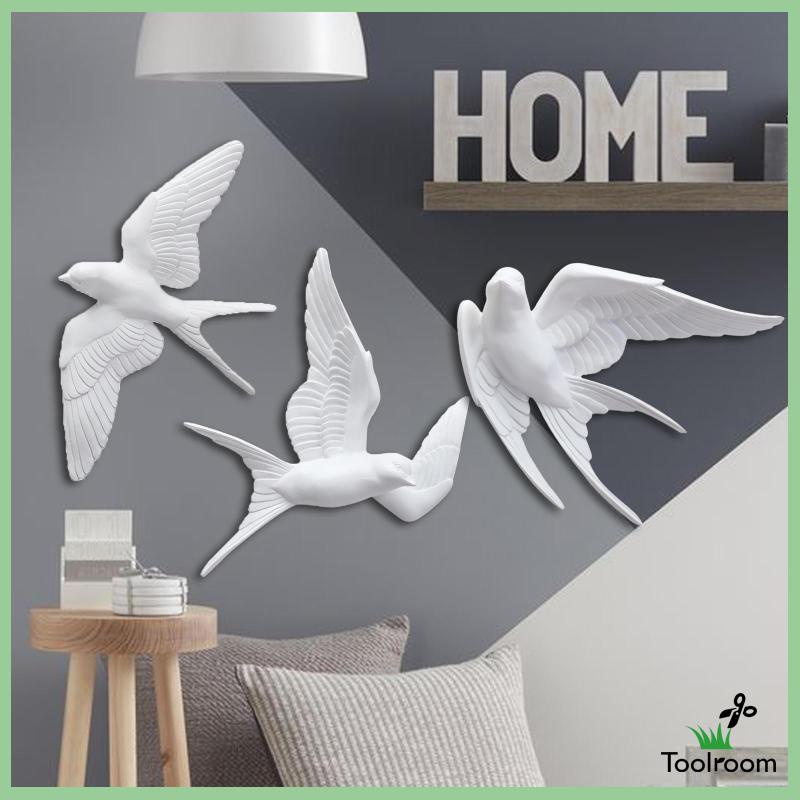 Phụ Kiện Trang Trí Tường Phòng Khách Hình Chim Én Bằng Nhựa Resin Phong Cách Bắc Âu