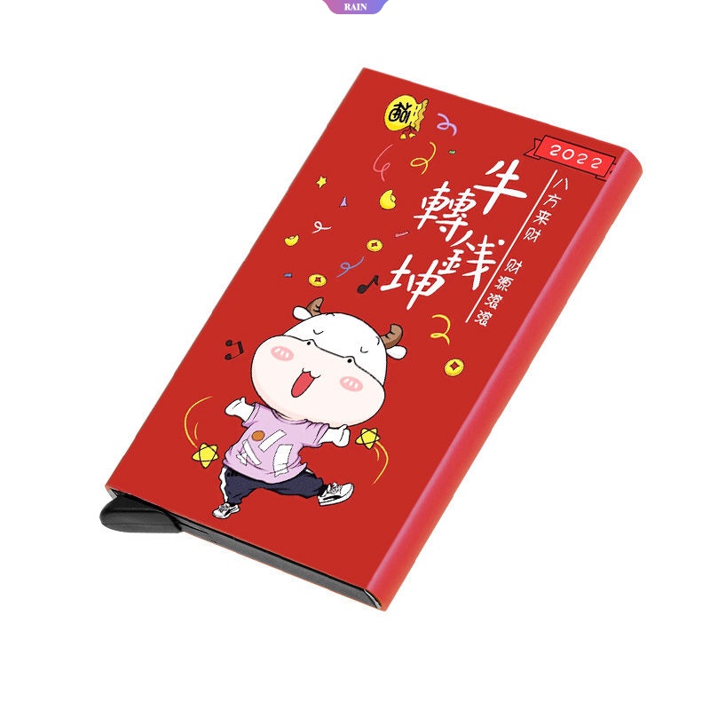 Ví Nhôm Mini Đựng Thẻ Tín Dụng / Danh Thiếp Tự Động Bật Lên In Họa Tiết Hoạt Hình Dễ Thương