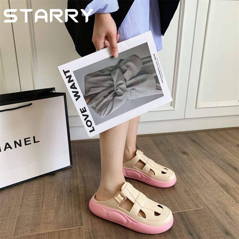 STARRY sandal nữ dép quai hậu nữ dép nữ đế cao dép bánh mì 2023NEW 060513