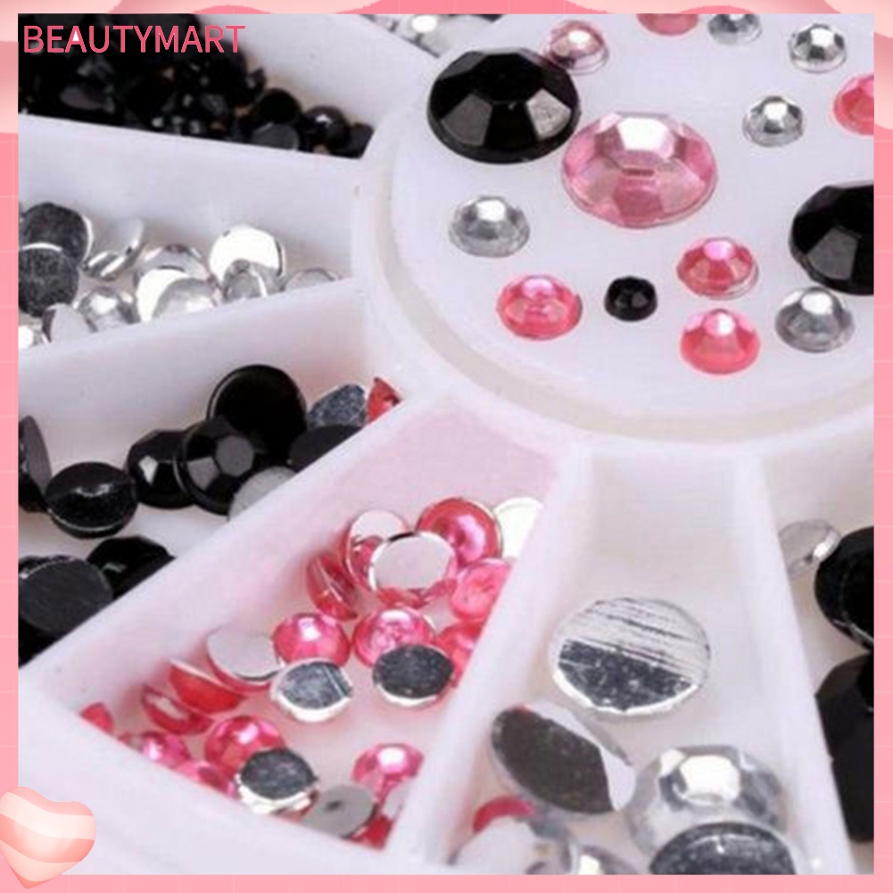 Khay Bánh Xe 13 Ngăn Đựng Hạt Đá 3D Lấp Lánh Trang Trí Móng Tay DIY