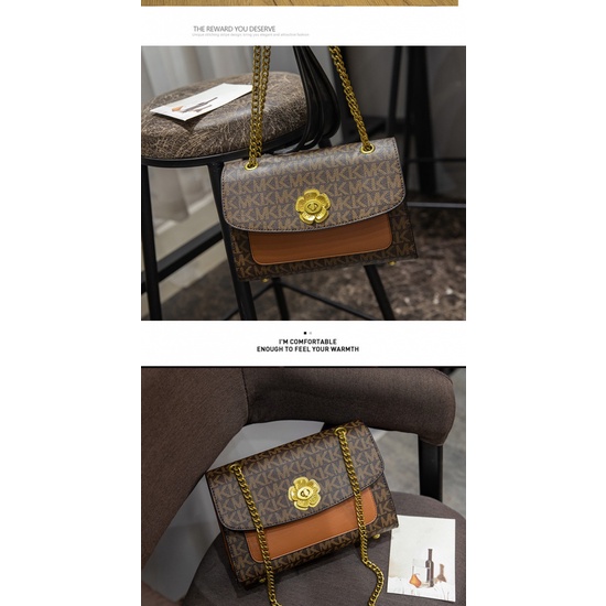 Túi Đeo Chéo Hình Vuông Cỡ Nhỏ In Họa Tiết Hoa Trà Phong Cách Hàn Quốc Cổ Điển Thời Trang Mùa Hè Hàng Mới 2023