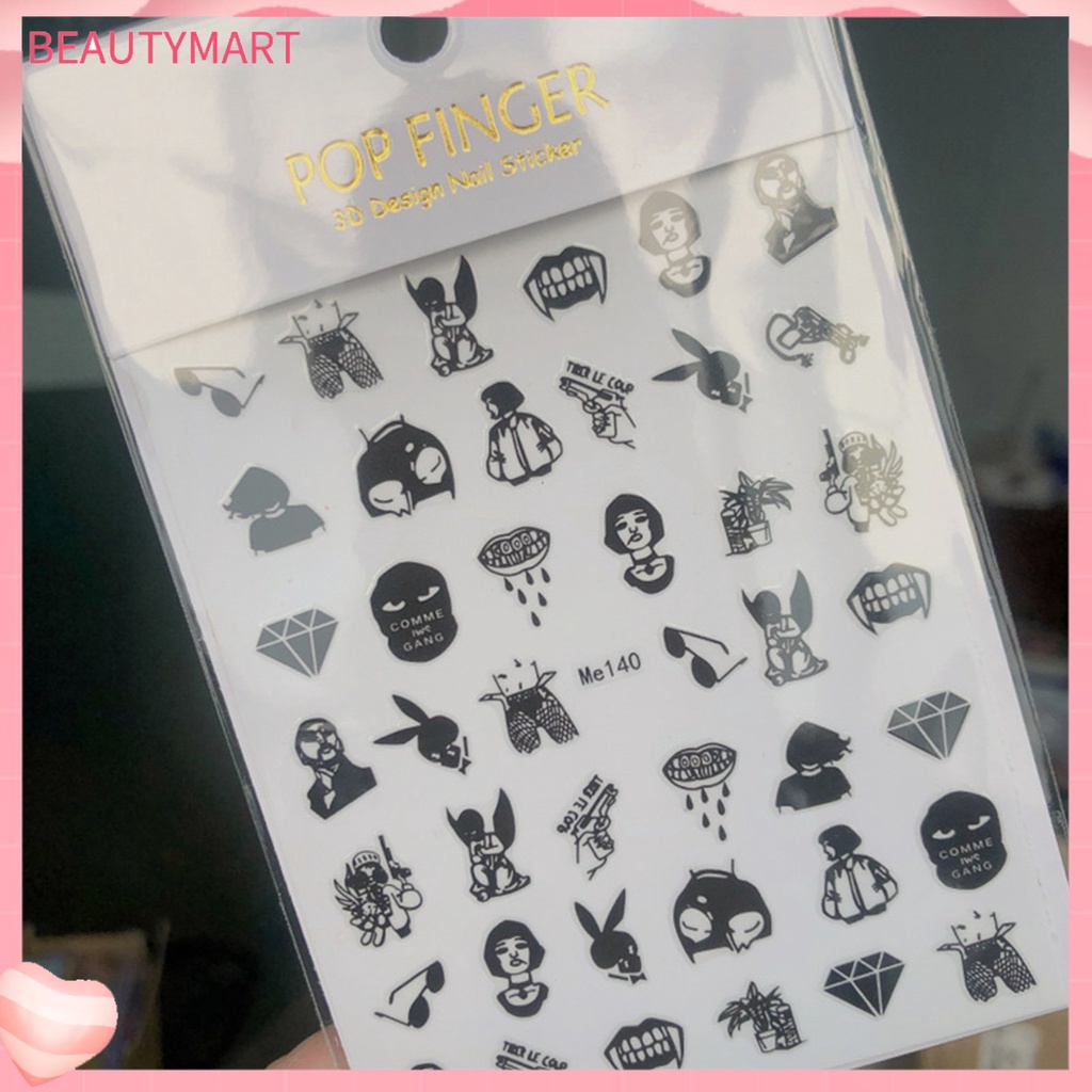 Nhãn Dán Móng Tay Móng Chân Tự Dính Họa Tiết Cô Gái Gợi Cảm DIY 10 Kiểu Tùy Chọn