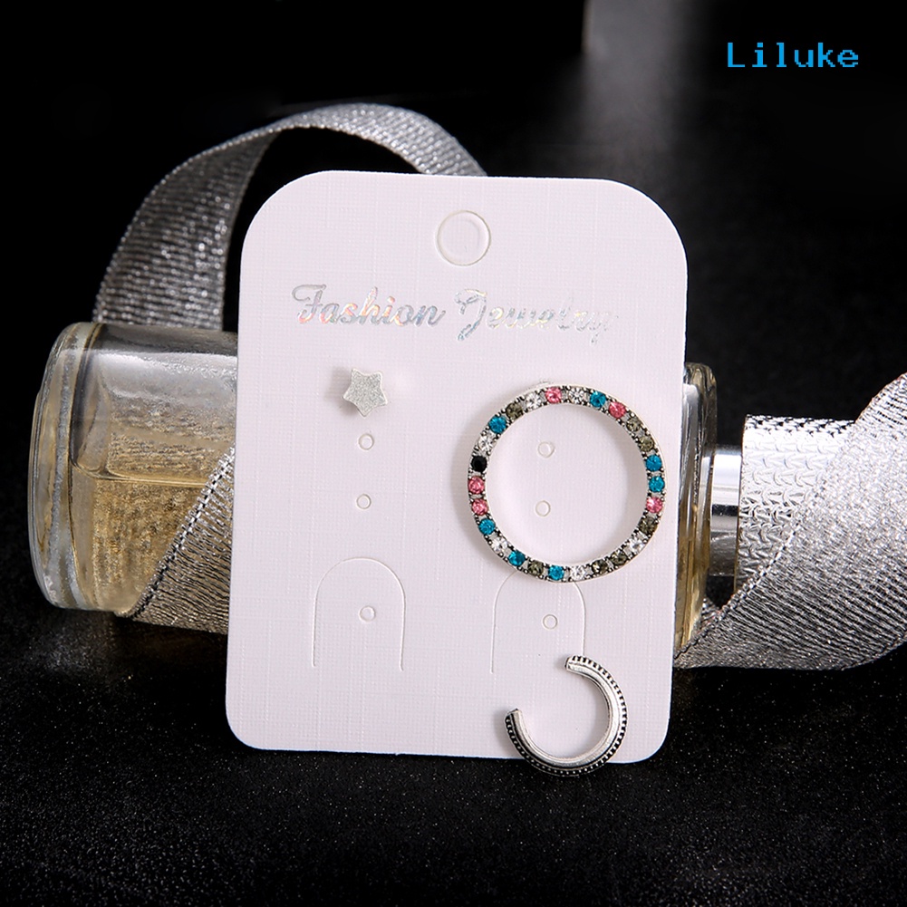 Bộ 3 Khuyên Vành Tai Đính Đá Thời Trang Nữ Tính