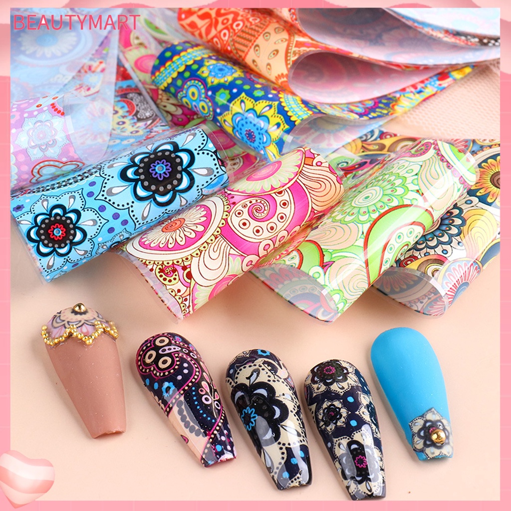Bộ 10 Miếng Dán Móng Tay DIY Họa Tiết Tinh Tế Sáng Tạo