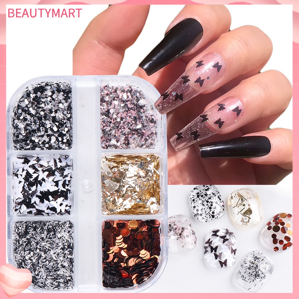 1 Hộp Lá Nhôm Phản Quang Lấp Lánh Sang Trọng Dùng Trang Trí Móng Tay