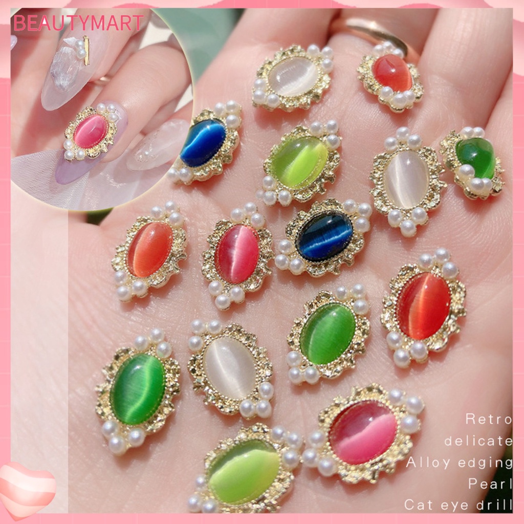 Set 5 Phụ Kiện Đá Mắt Mèo Trang Trí Móng Tay DIY