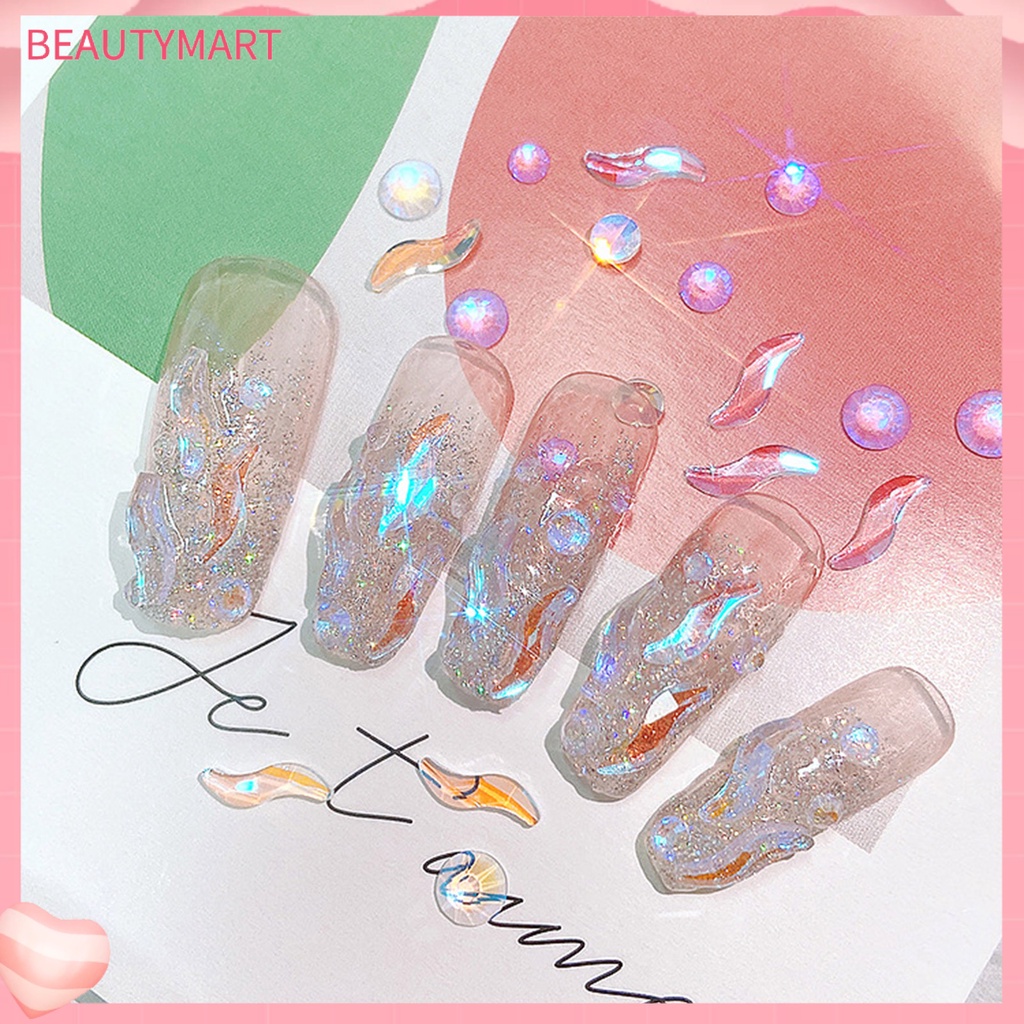 Phụ Kiện Trang Trí Móng Tay Hình Dạng Bất Đối Xứng Lấp Lánh Chống Thấm Nước DIY