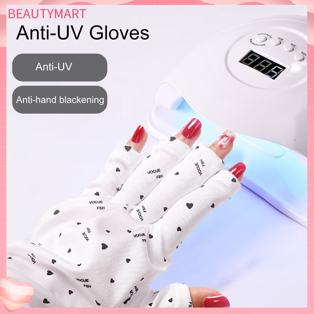 1 Đôi Găng Tay Sợi Polyester Siêu Mềm Thoáng Khí Chống Tia UV Bảo Vệ Ngón Tay Không Xơ Vải Chuyên Dụng Cho Salon Làm Móng