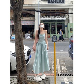 Đầm Dài Dáng Chữ A Hở Lưng Màu Trơn Thời Trang Cho Nữ