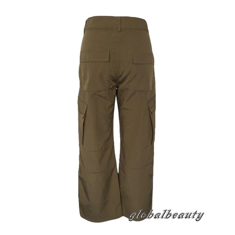 Quần Dài Dáng Rộng Màu Trơn Có Túi Và Khóa Kéo Phong Cách Đường Phố Cho Nữ