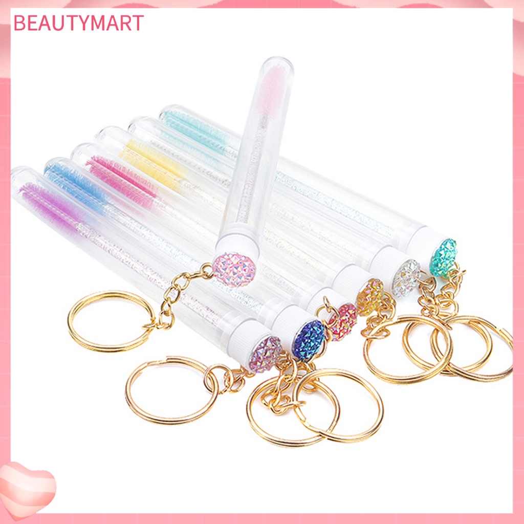 1 Bộ Cọ Chải Lông Mi Bằng Nhựa Đính Đá Pha Lê Nhân Tạo Với Khóa Cài Thời Trang Dành Cho Bạn Nữ