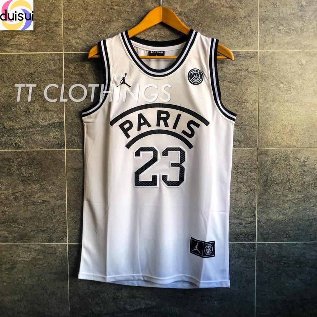 Paris Saint Germain PSG x Michael Jordan Collab Màu Trắng #Áo Bóng Rổ NBA Số 23 Cá Tính Năng Động