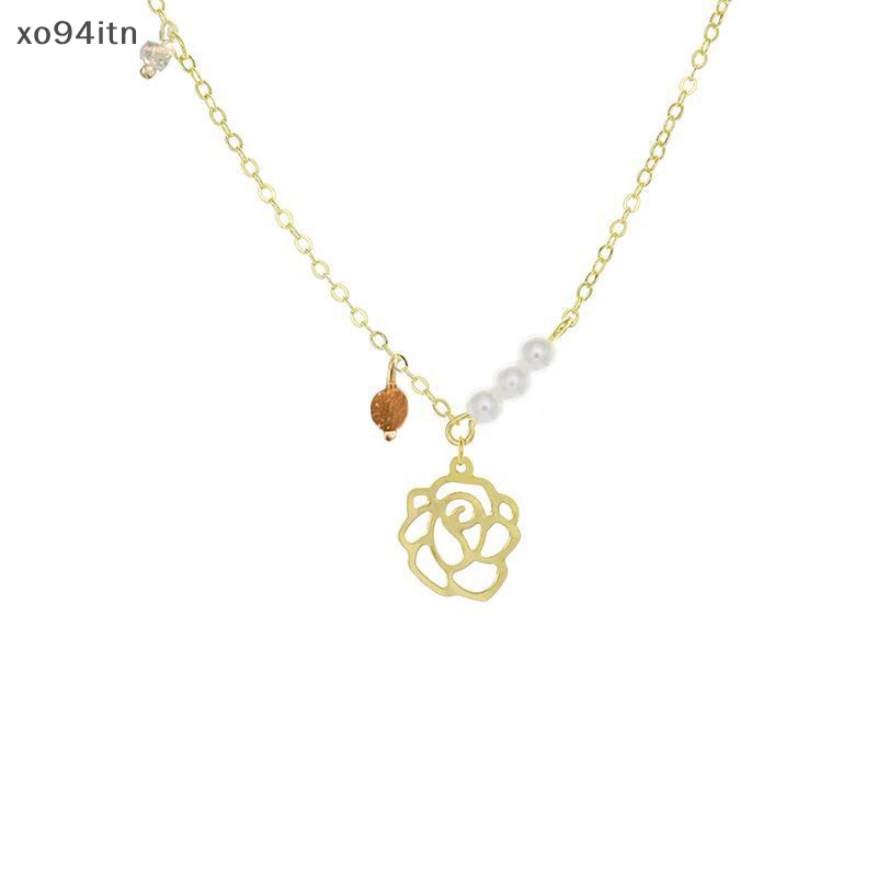 Tn Vòng cổ Rỗng Mặt Hình Hoa Lấp Lánh Tinh Tế Thời Trang Cho Cặp Đôi Làm Quà Tặng Sinh Nhật n