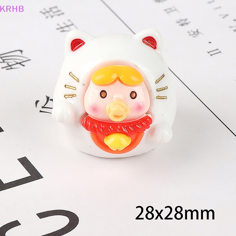 Mèo May Mắn Bằng Nhựa Resin Dễ Thương Dùng Trang Trí Bảng Điều Khiển Xe Hơi Mới