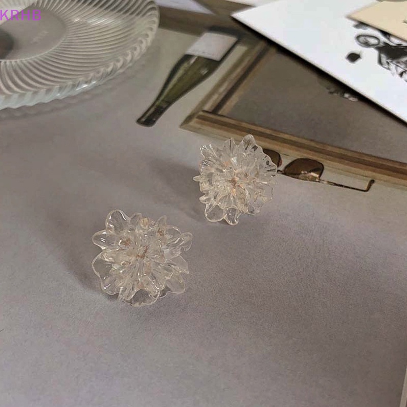 1 Đôi Bông Tai Hình Hoa Bằng Resin Thời Trang Dành Cho Nữ Mới