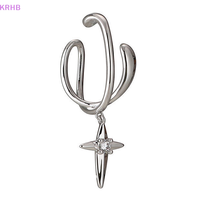 Khuyên Tai Dạng Kẹp Đính Đá Zircon Tím Thời Trang Mới