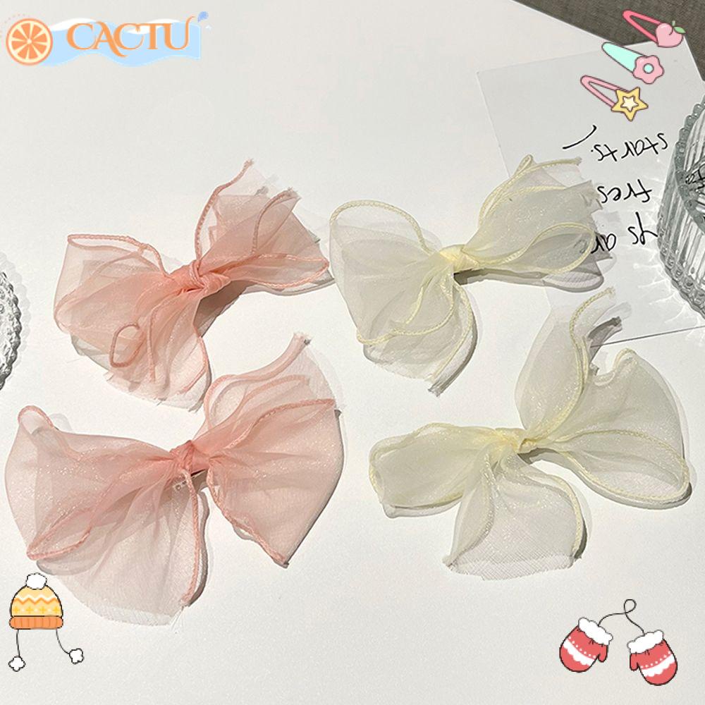 Bộ 8 Kẹp Tóc Thắt Nơ Phối Lưới Màu Trơn Ngọt Ngào Cho Nữ