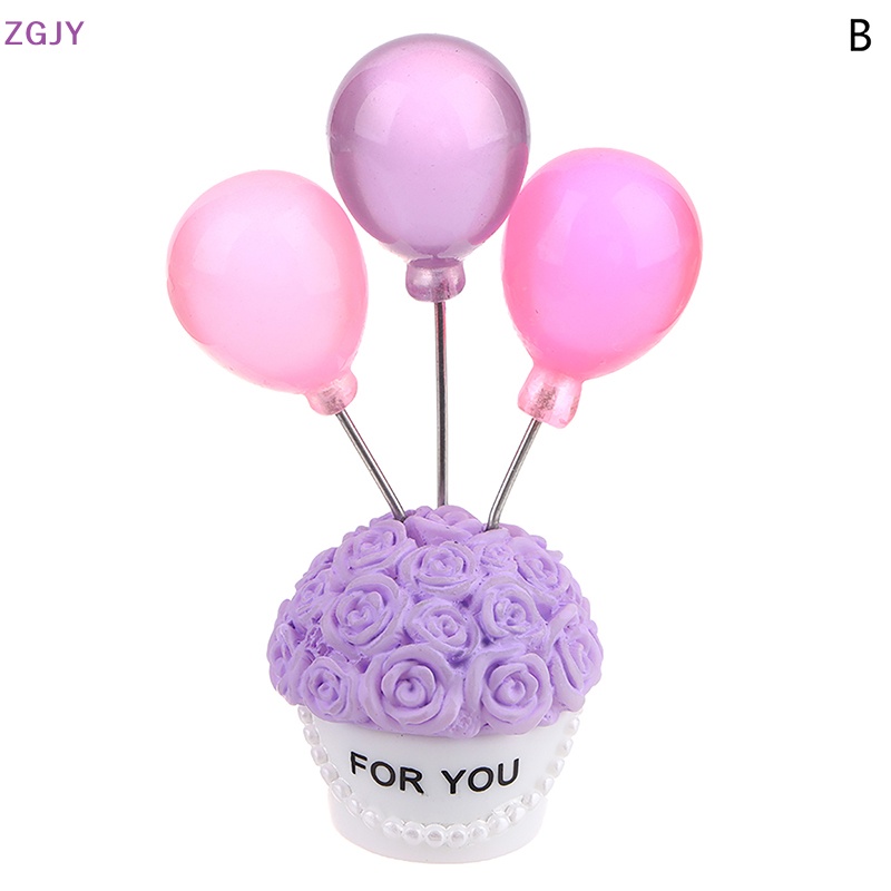 1 Bong Bóng Hoa Hồng Bằng Nhựa Resin Trang Trí Xe Hơi / Nhà Búp Bê Mới