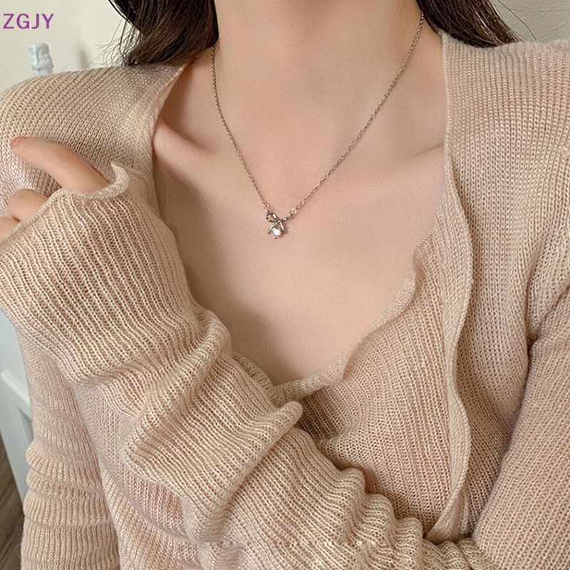 Vòng Cổ Choker Đính Đá Zircon Thời Trang Hàn Quốc Mới