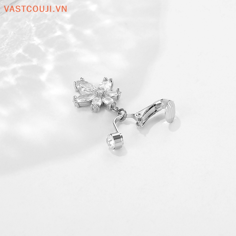 Khuyên Rốn Đính Đá Zircon Giả Bằng Thép Thời Trang Cho Nữ