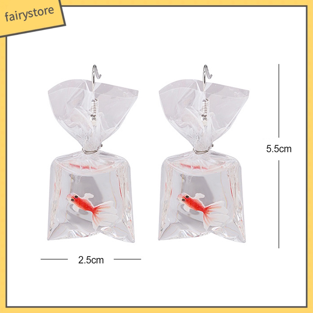 1 Đôi Bông Tai Hình Túi Nước Trong Suốt Họa Tiết Hoạt Hình Vui Nhộn Dành Cho Nữ