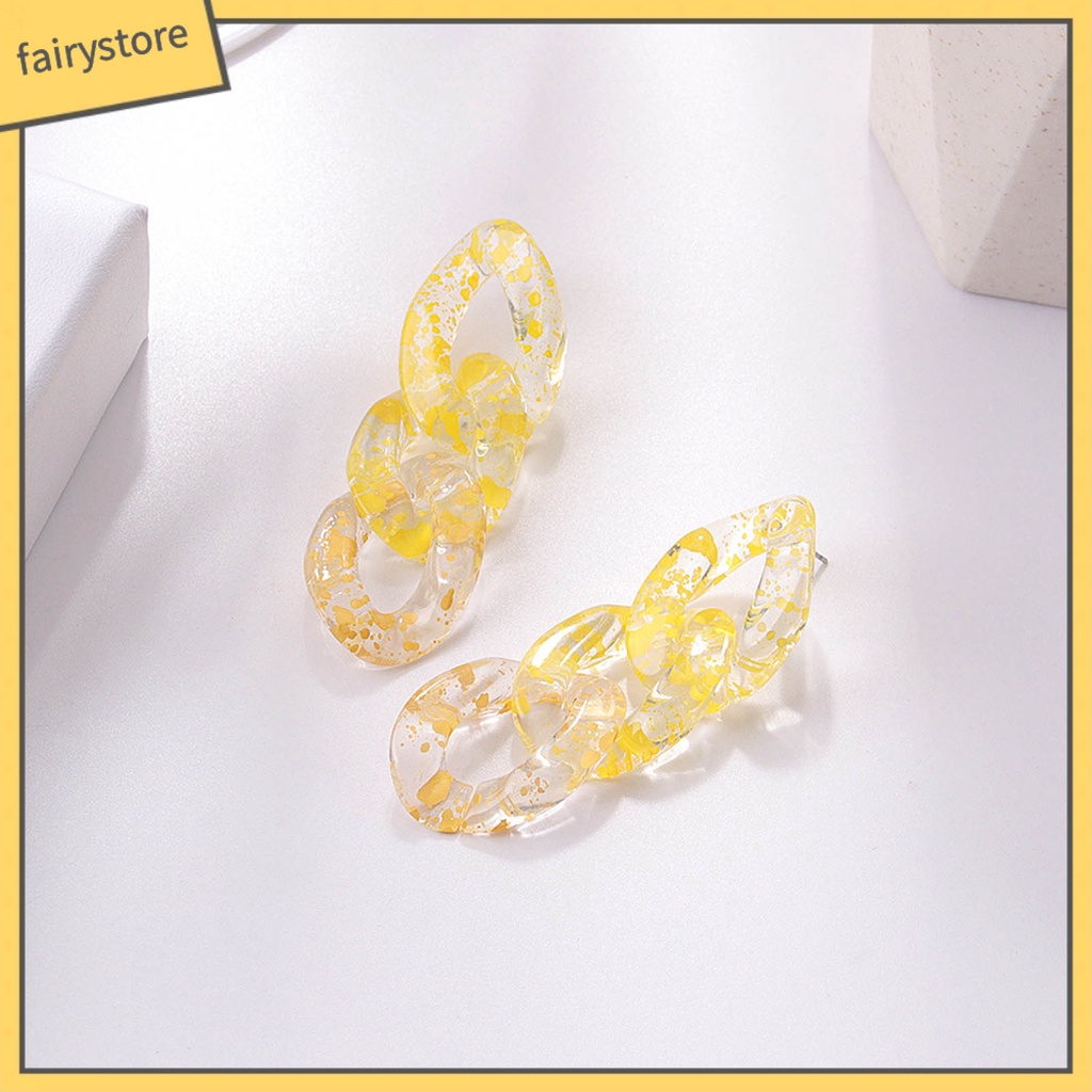 1 Cặp Bông Tai Dáng Dài Trong Suốt Phong Cách Bohemian Thời Trang Dự Tiệc Cho Nữ