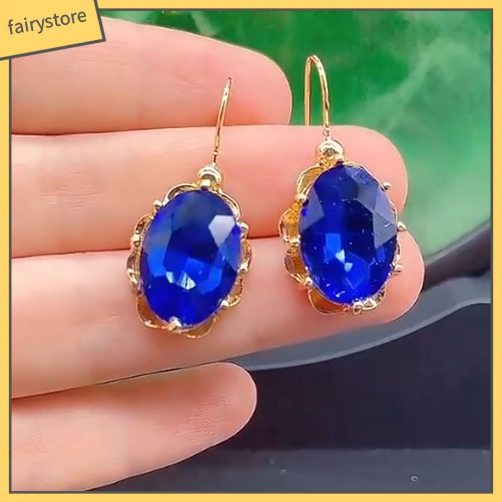 1 Đôi Bông Tai Tròn Lớn Đính Đá Lấp Lánh Thời Trang Dành Cho Nữ