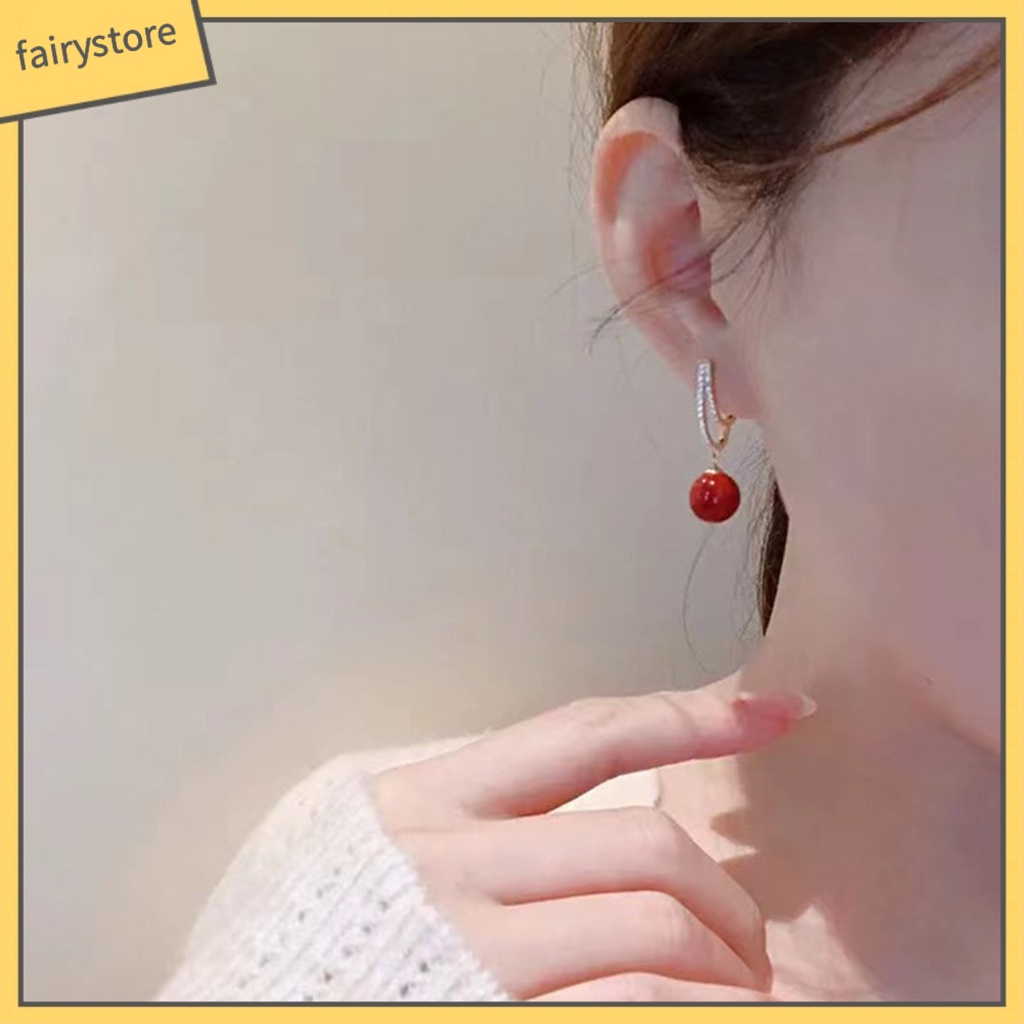 1 Đôi Bông Tai Đính Đá Phong Cách Pháp Cổ Điển Sang Trọng Dành Cho Nữ