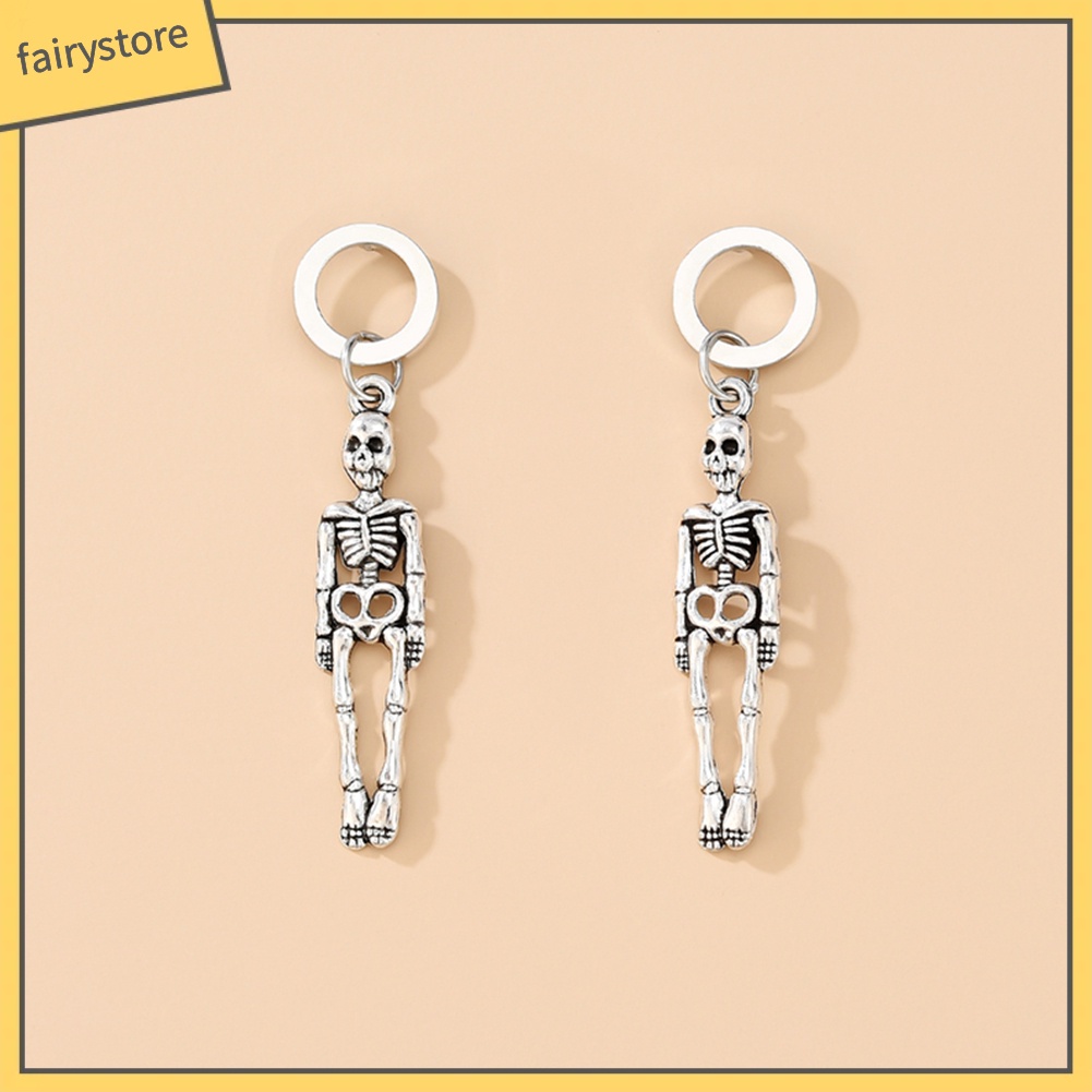 2 Đôi Bông Tai Hình Đầu Lâu Cá Tính