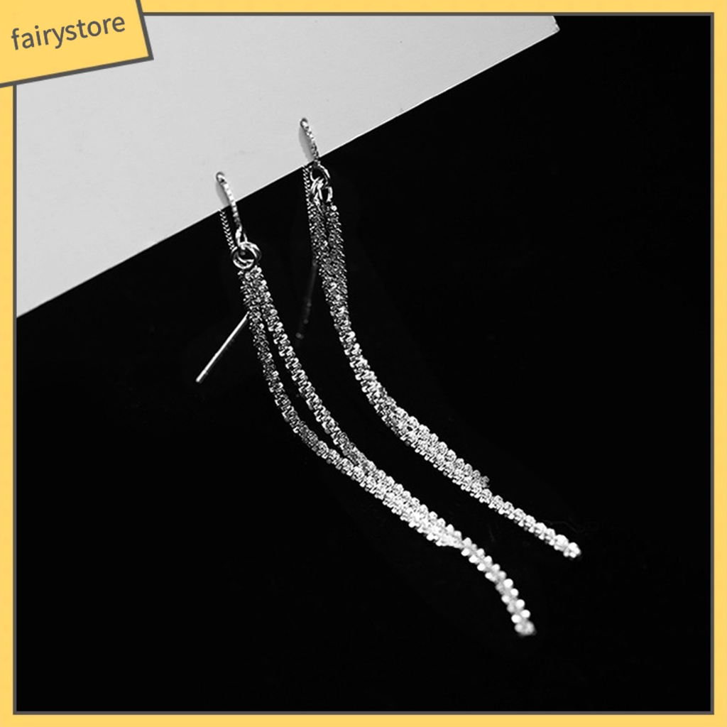 1 Đôi Bông Tai Tua Rua Hình Giọt Nước Đính Đá Thời Trang Dành Cho Nữ