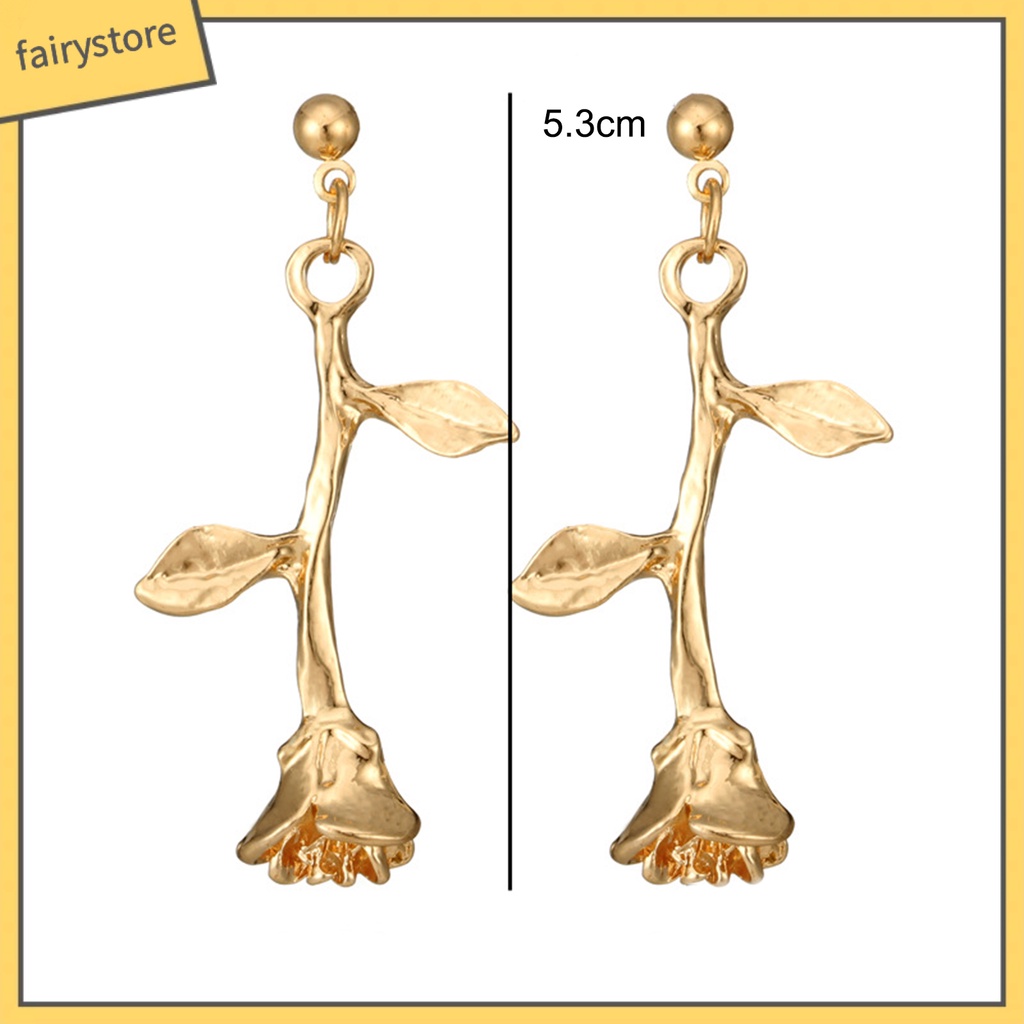 Bông Tai Hình Hoa Hồng Phong Cách Vintage Dành Cho Nữ