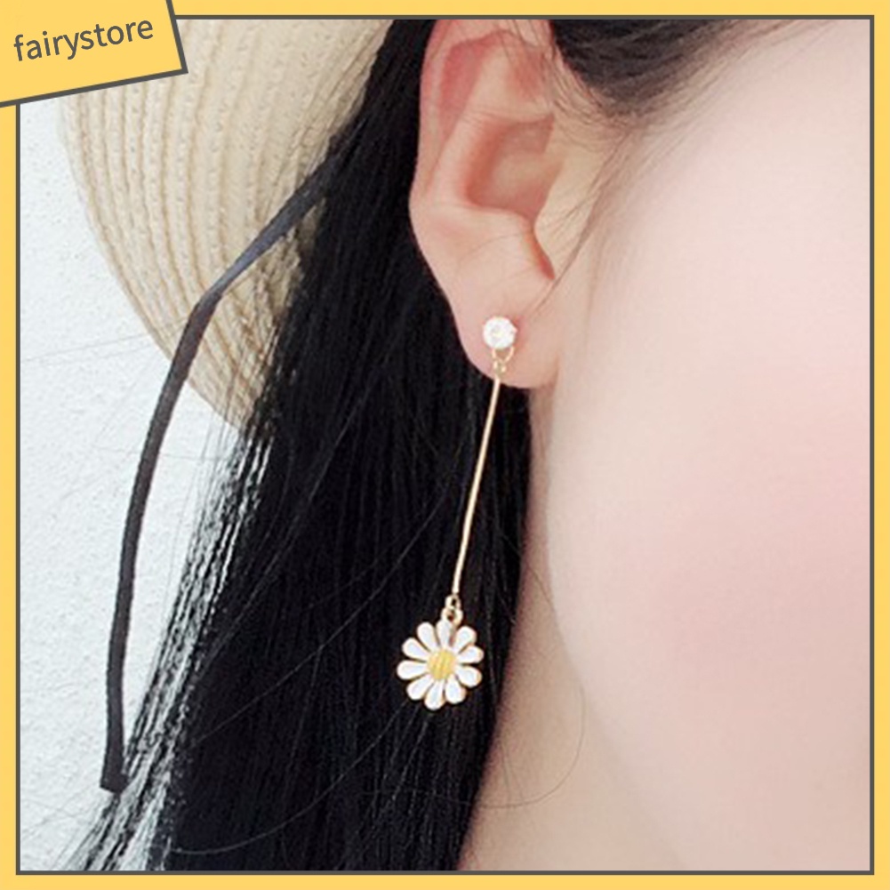 Bông Tai Hình Hoa Hướng Dương Tráng Men Ngọt Ngào Cho Nữ