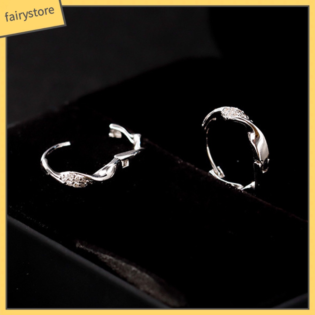 1 Bông Tai Tròn Đính Đá Zircon Lấp Lánh Dễ Phối Đồ Thời Trang Cho Nữ