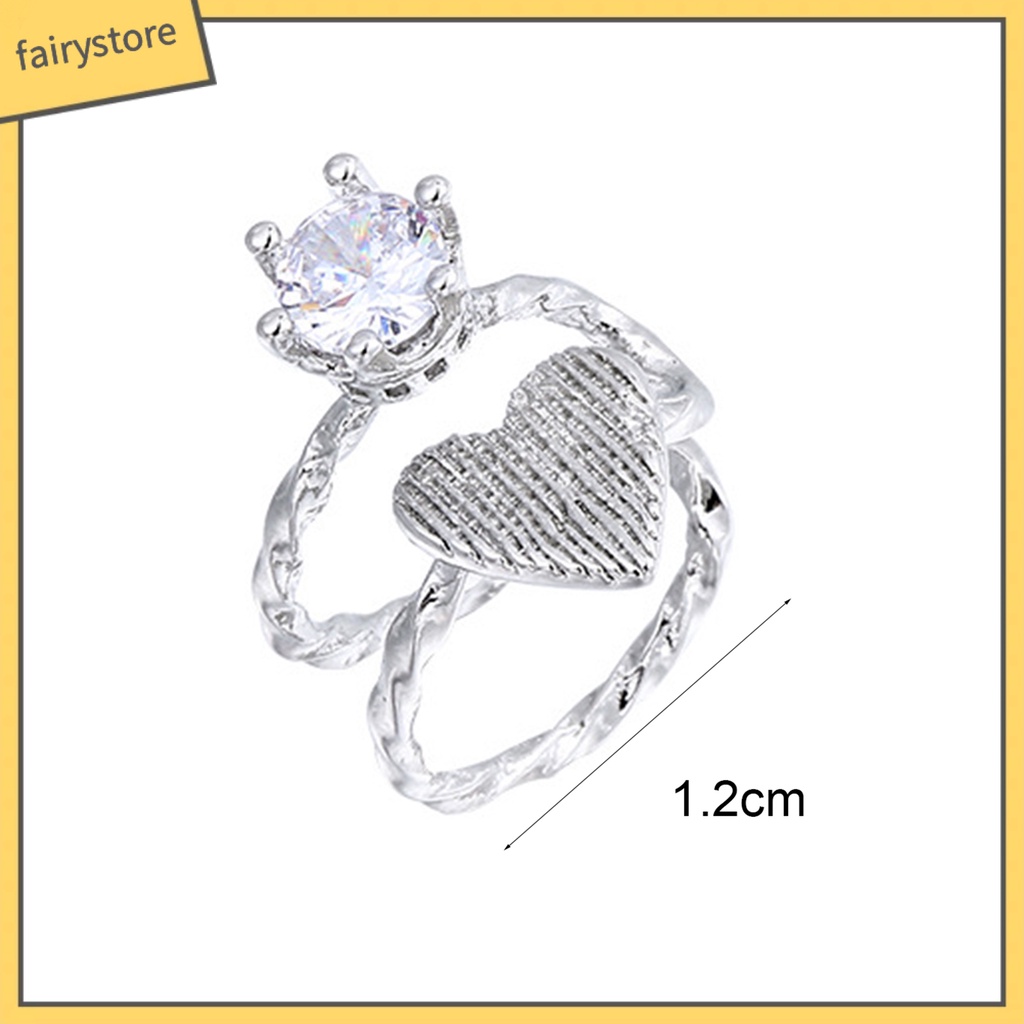 1 Khuyên Kẹp Vành Tai Hình Trái Tim Đính Đá Lấp Lánh Dễ Phối Đồ Thời Trang Cho Nữ