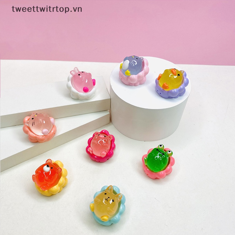 Set 2 Đồ trang trí Động Vật Hoạt Hình Phát Sáng Xinh Xắn Dùng Để Trang Trí Nội Thất / Tiểu