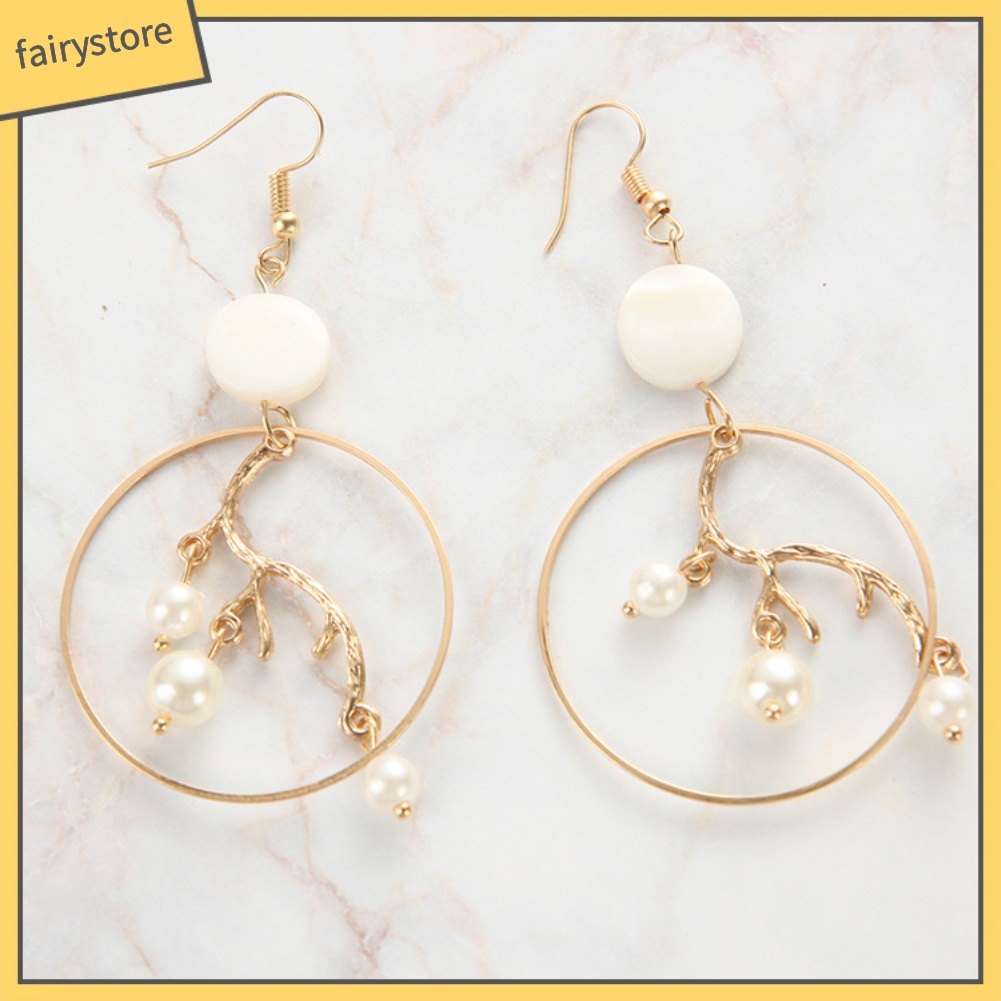 Bông Tai Ngọc Trai Giả Hình Tròn Thời Trang Dành Cho Nữ