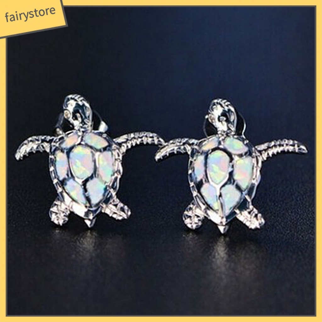 1 Đôi Bông Tai Hình Rùa Biển Đính Đá Dễ Thương Dành Cho Nữ