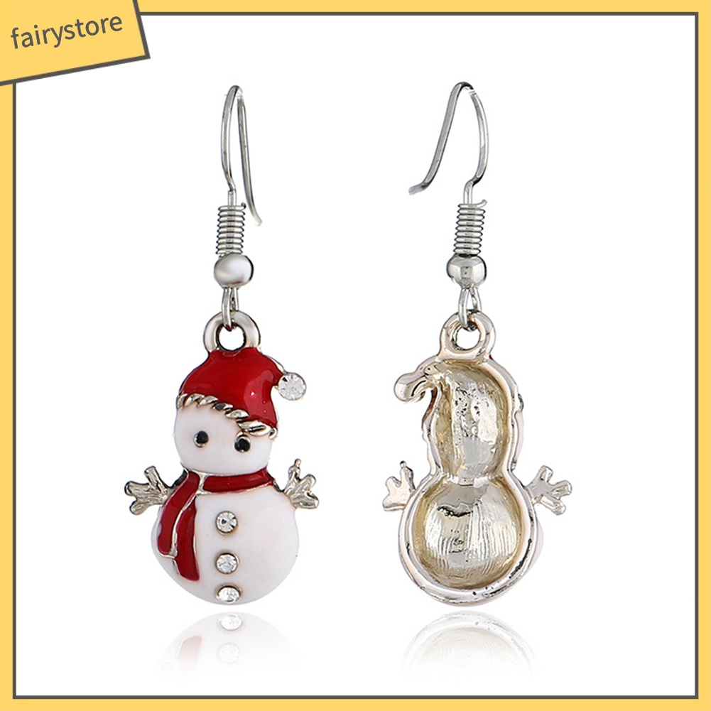 Bông Tai Dáng Dài Hình Người Tuyết Dễ Thương Cho Nữ