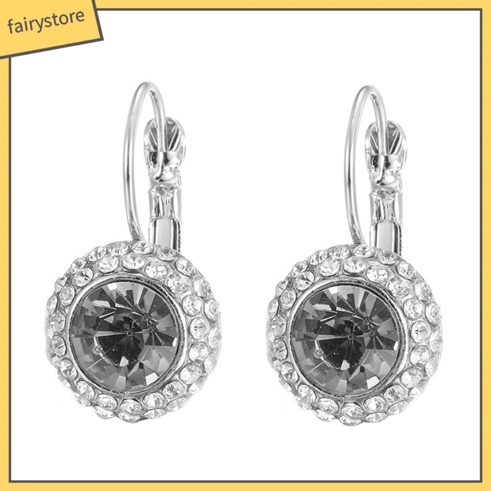 Bông Tai Tròn Đính Đá Trang Nhã Dành Cho Nữ