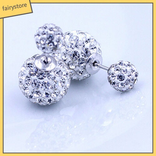 Bông Tai Mạ Bạc Đính Đá Hai Công Dụng Dành Cho Nữ