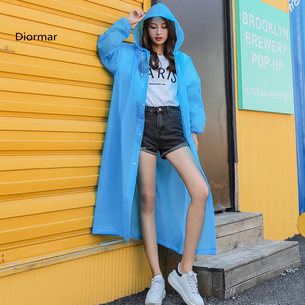 Áo Mưa Có Mũ Trùm Chống Nước Phối Dây Rút Unisex