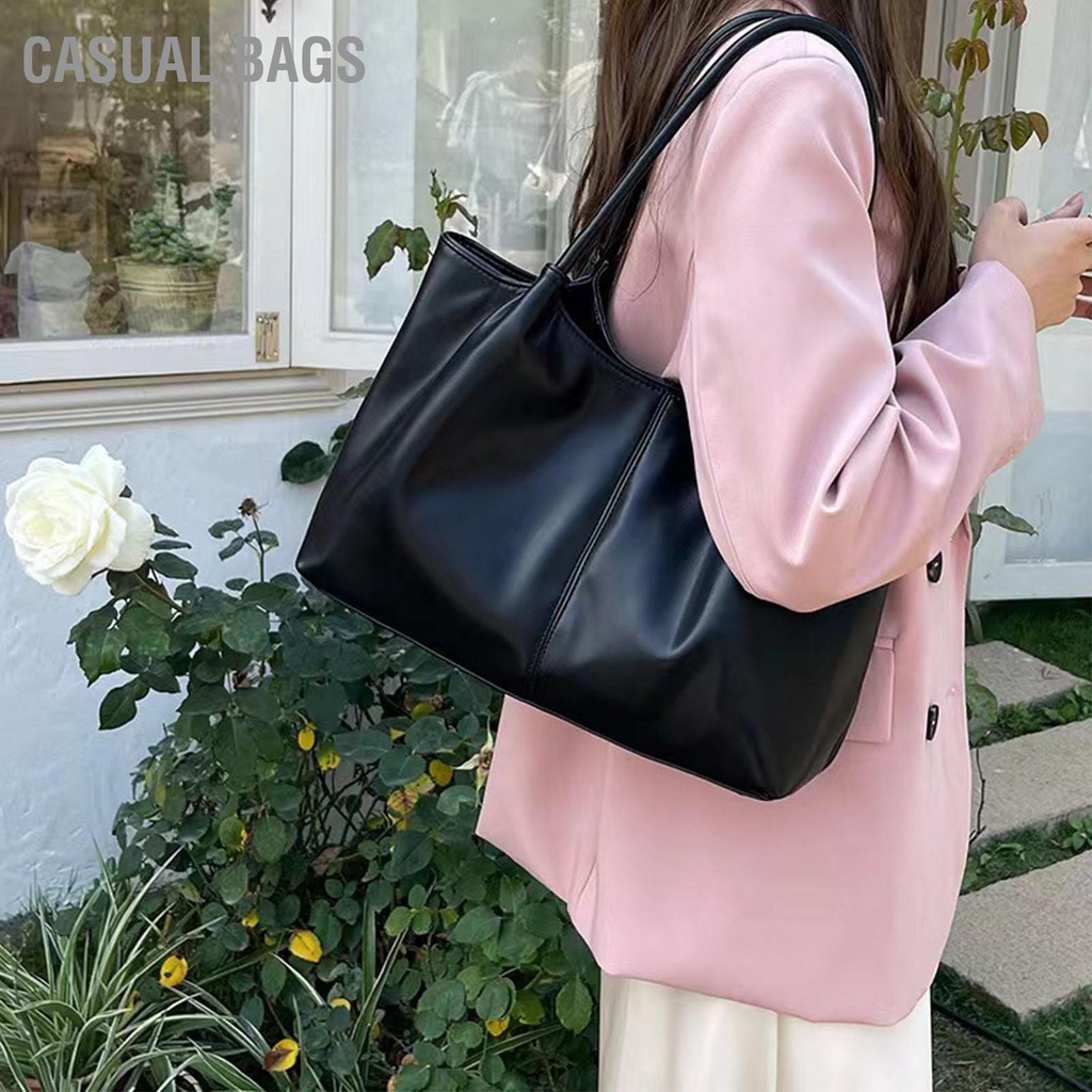Có hàng sẵn Casual Bags Túi xách nữ có quai đôi Dung tích lớn đeo vai đơn hàng đầu để mua sắm ngày tại văn phòng