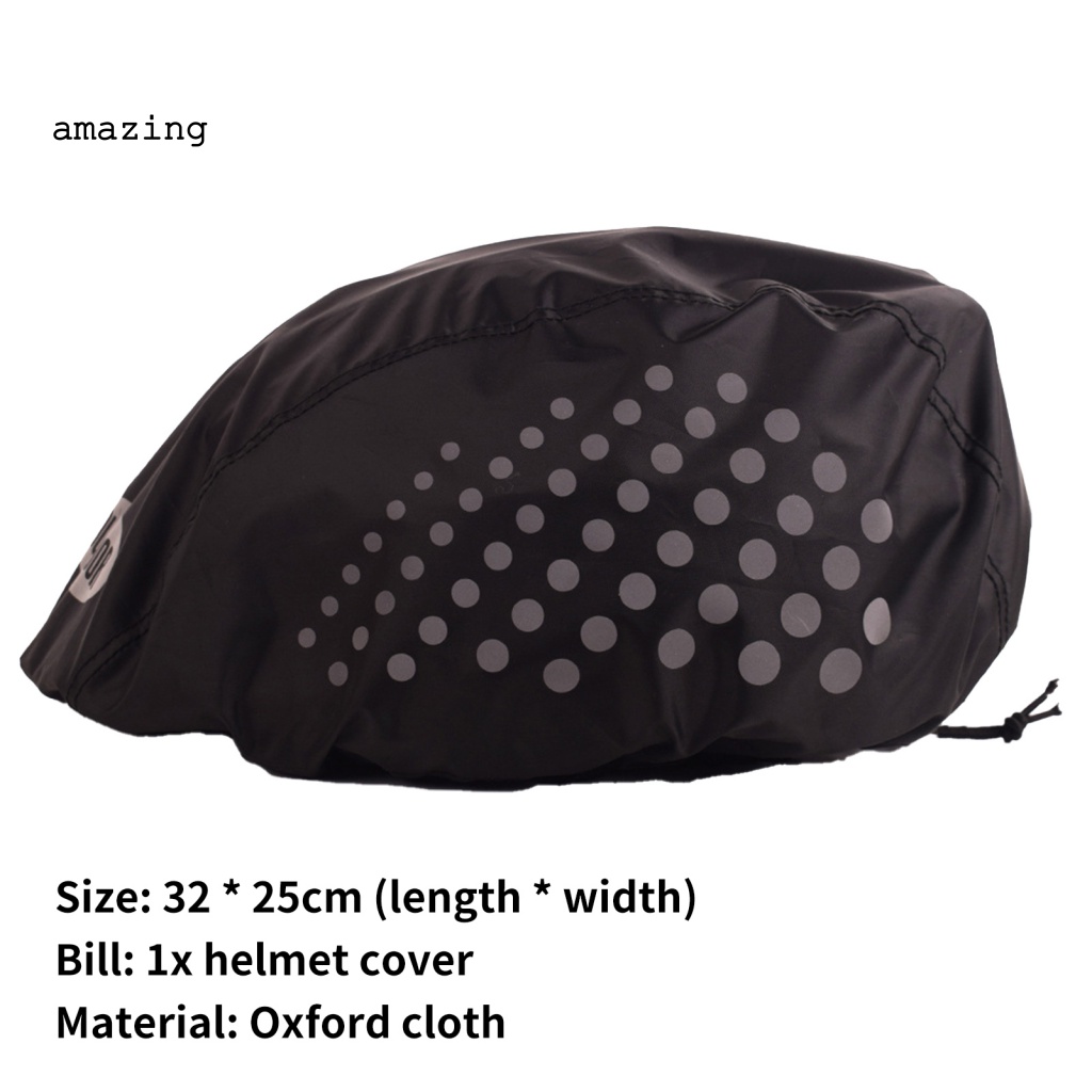Vỏ Bọc Mũ Bảo Hiểm Xe Đạp Bằng Vải Oxford Họa Tiết Chấm Bi Phản Quang Chống Thấm Nước