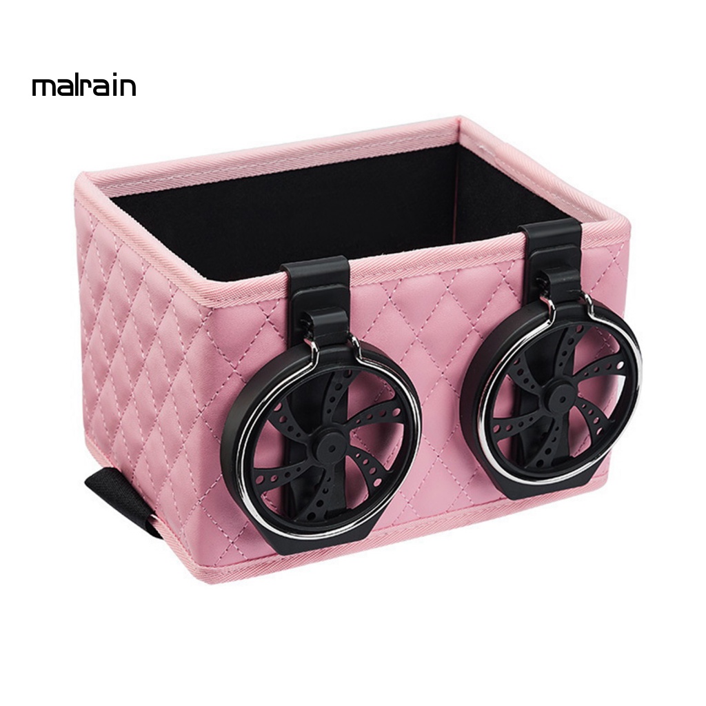 Hộp Đựng Cốc / Điện Thoại / Khăn Giấy Gắn Chỗ Tỳ Tay Trên Xe Hơi Bằng Chất Liệu Giả Da Có Thể Gấp Gọn