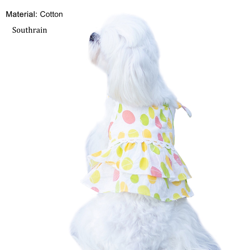 Đầm Hai Dây Dáng Dài In Họa Tiết Tươi Mới Thời Trang Cho Cún Cưng