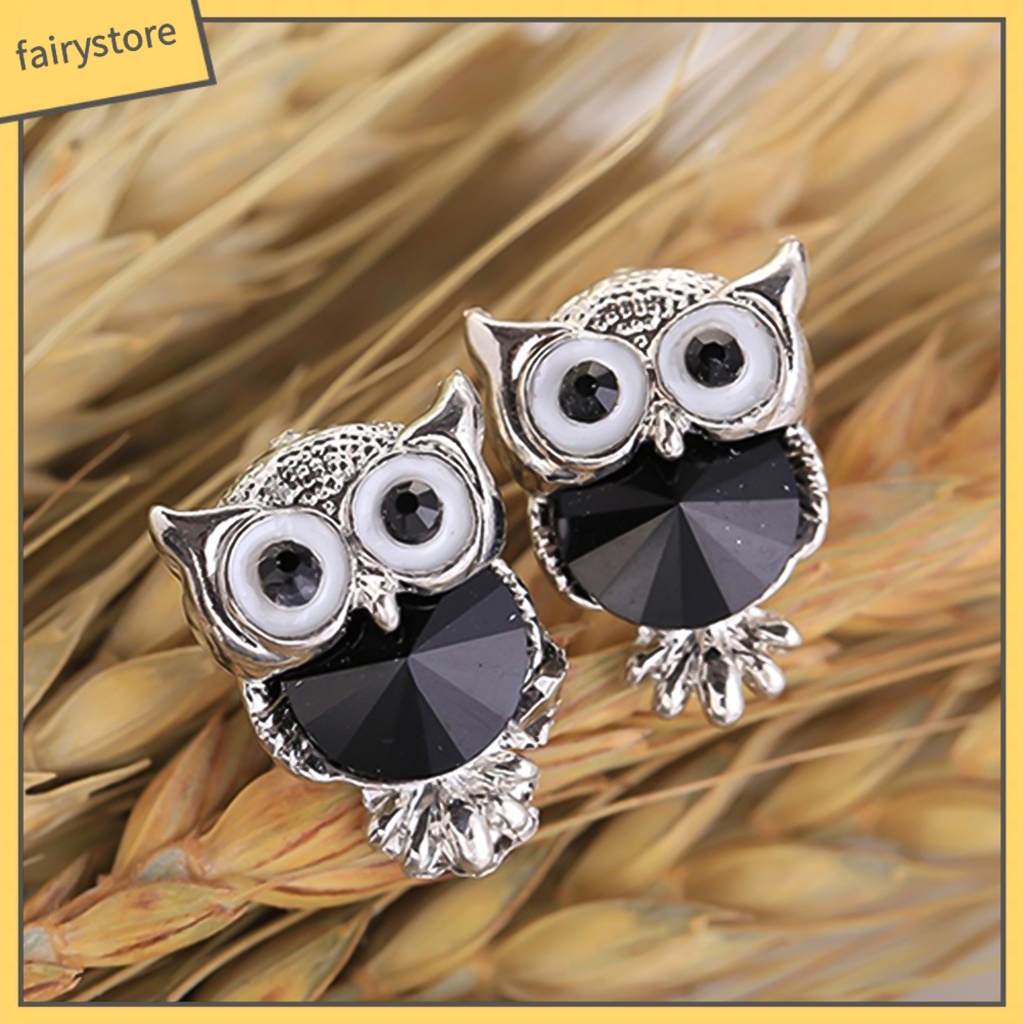 Bông Tai Hình Chim Cú Đính Đá Bằng Hợp Kim Thời Trang Dành Cho Nữ