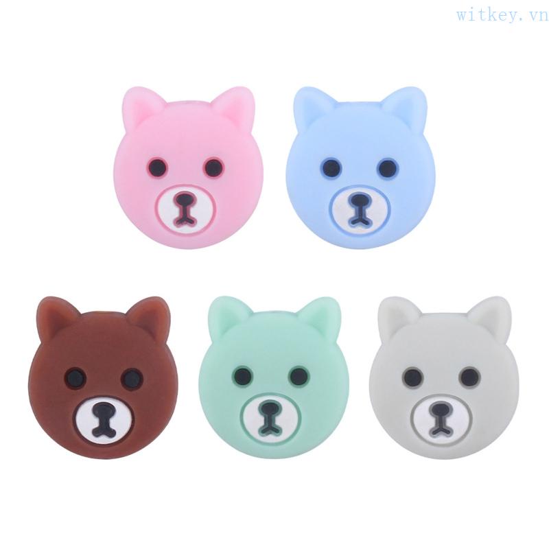Set 5 Dây Đeo Núm Vú Giả Bằng Silicon Hình Gấu Hoạt Hình DIY Cho Bé Sơ Sinh